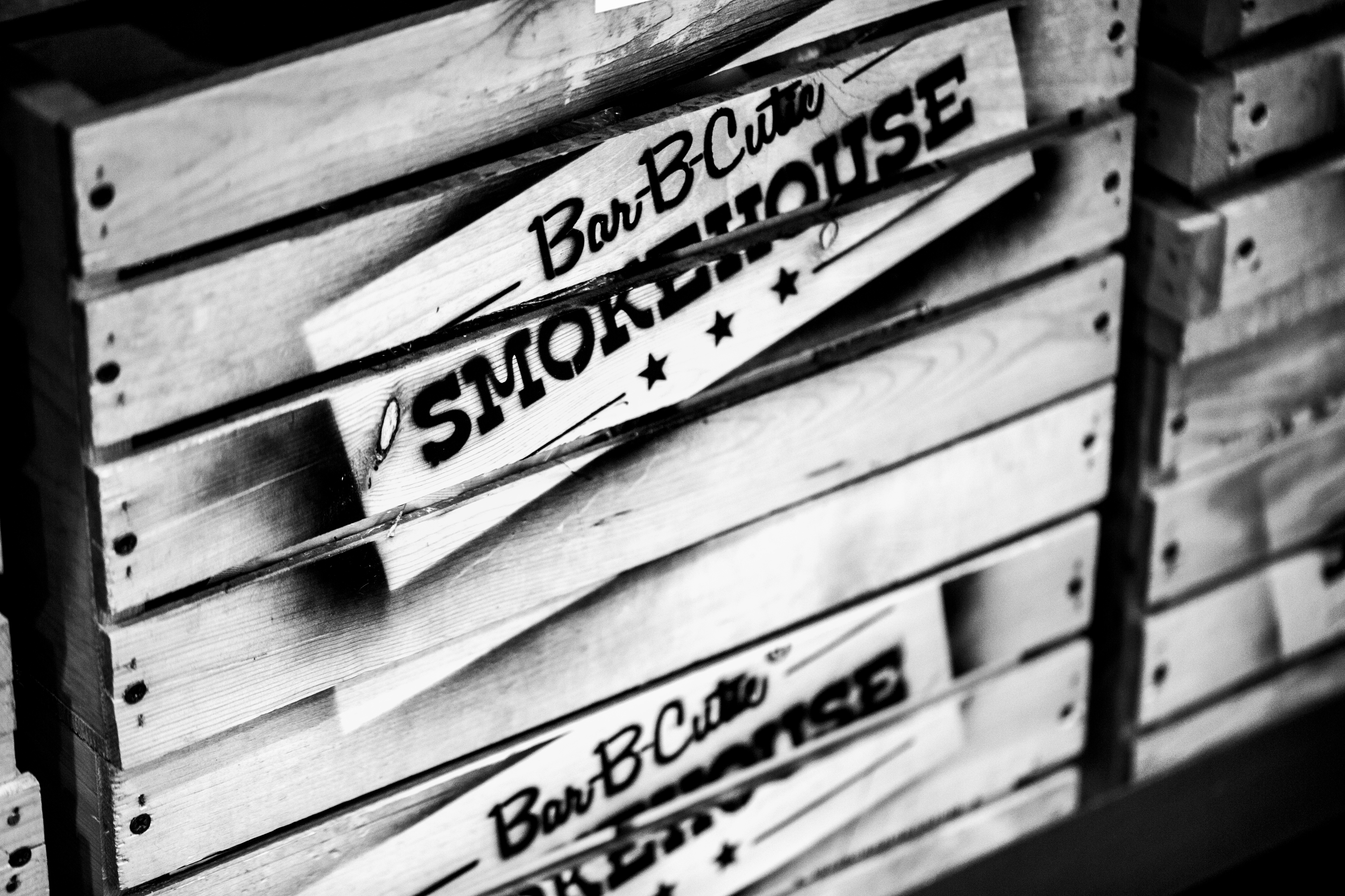 black and white Bar-B-Cutie sign